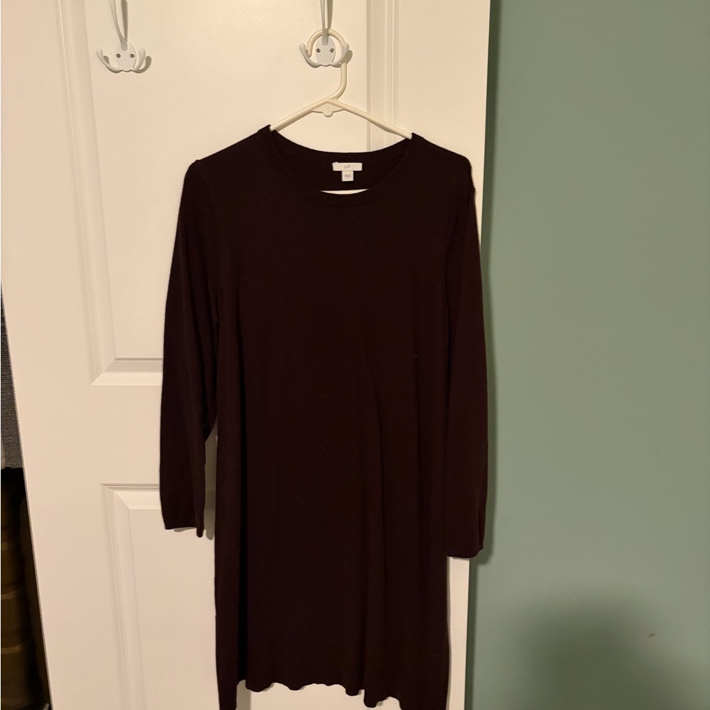 J. Jill Rich burgundy Long Sleeve Sweater Dress - Picture 2 of 5